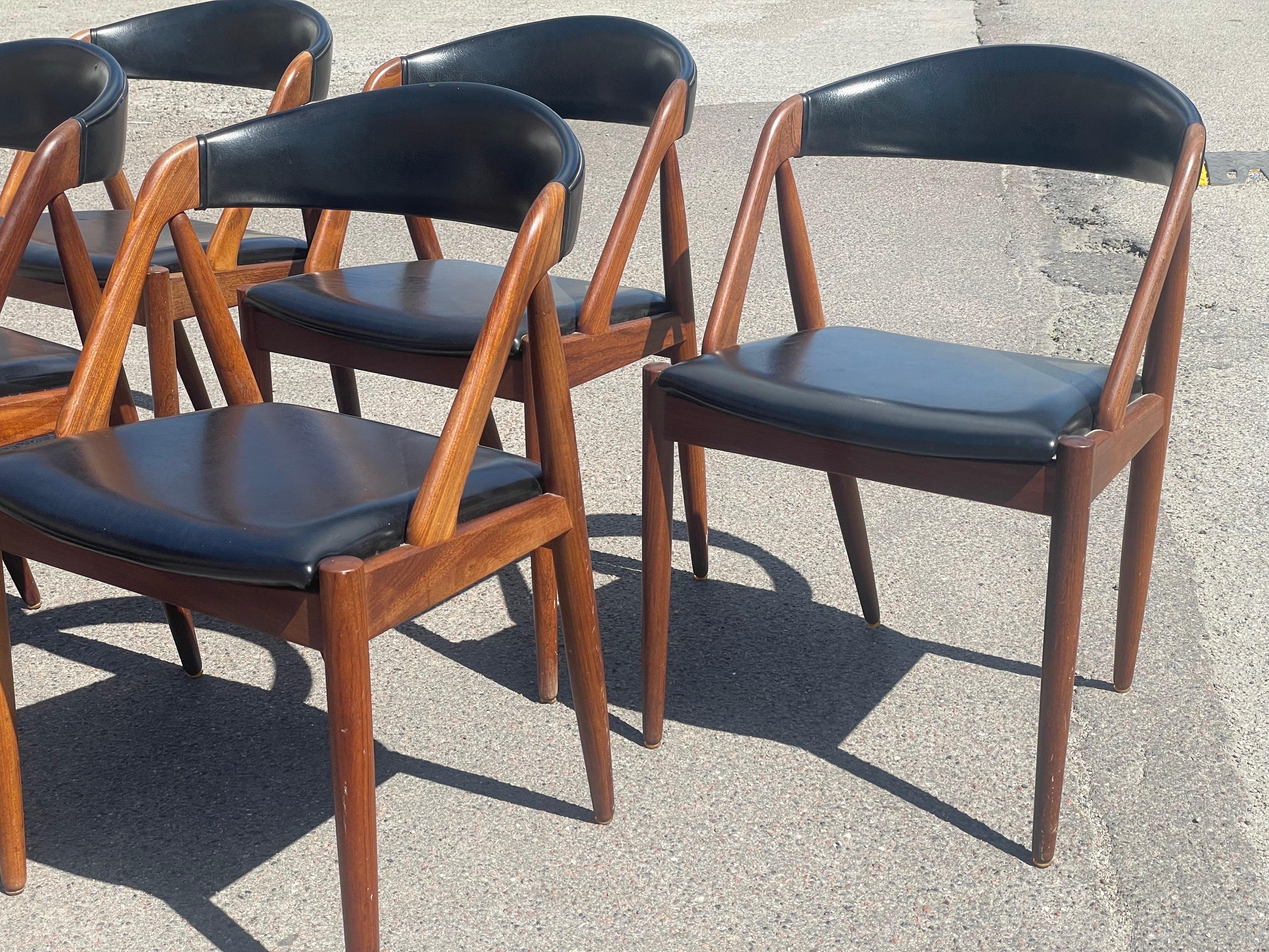 1960´s Danish design, Kai Kristiansen, Set of Six Teak, Model 31 Dining Chairs 4
