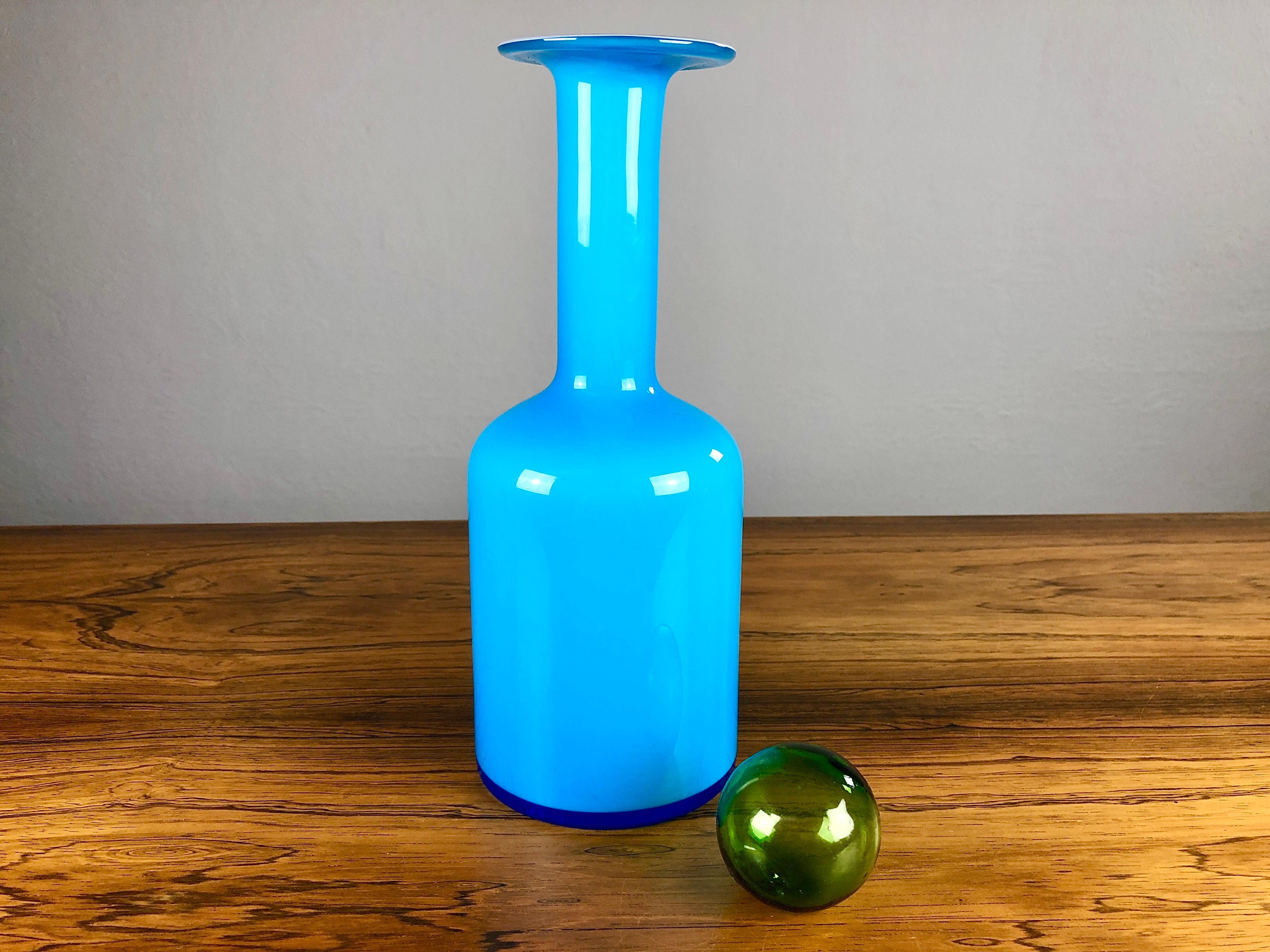 1960´s Danish Handblown Vases in Blue Glass by Holmgren & Bauer for Holmegaard 1