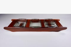 1960´S Danish Rosewood Serving Tray with Small Dishes for Culinary Accessories