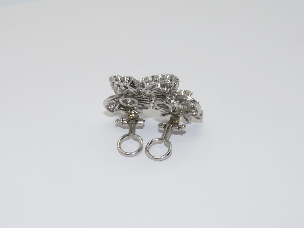 Women's 1960s Diamond Gold Platinum Earrings