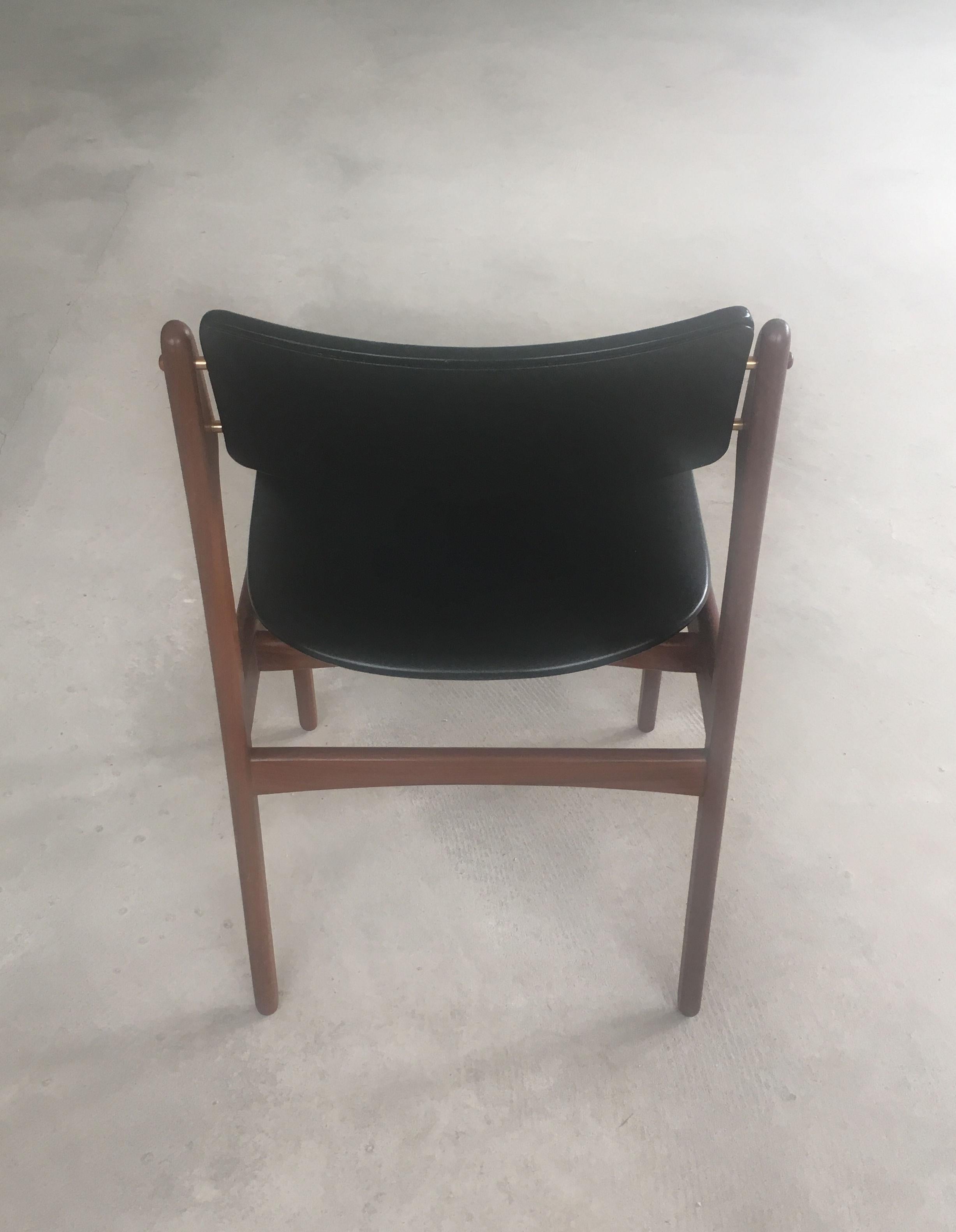 Mid-20th Century 1960s Erik Buch Teak Dining Chairs Inc. Reupholstery For Sale
