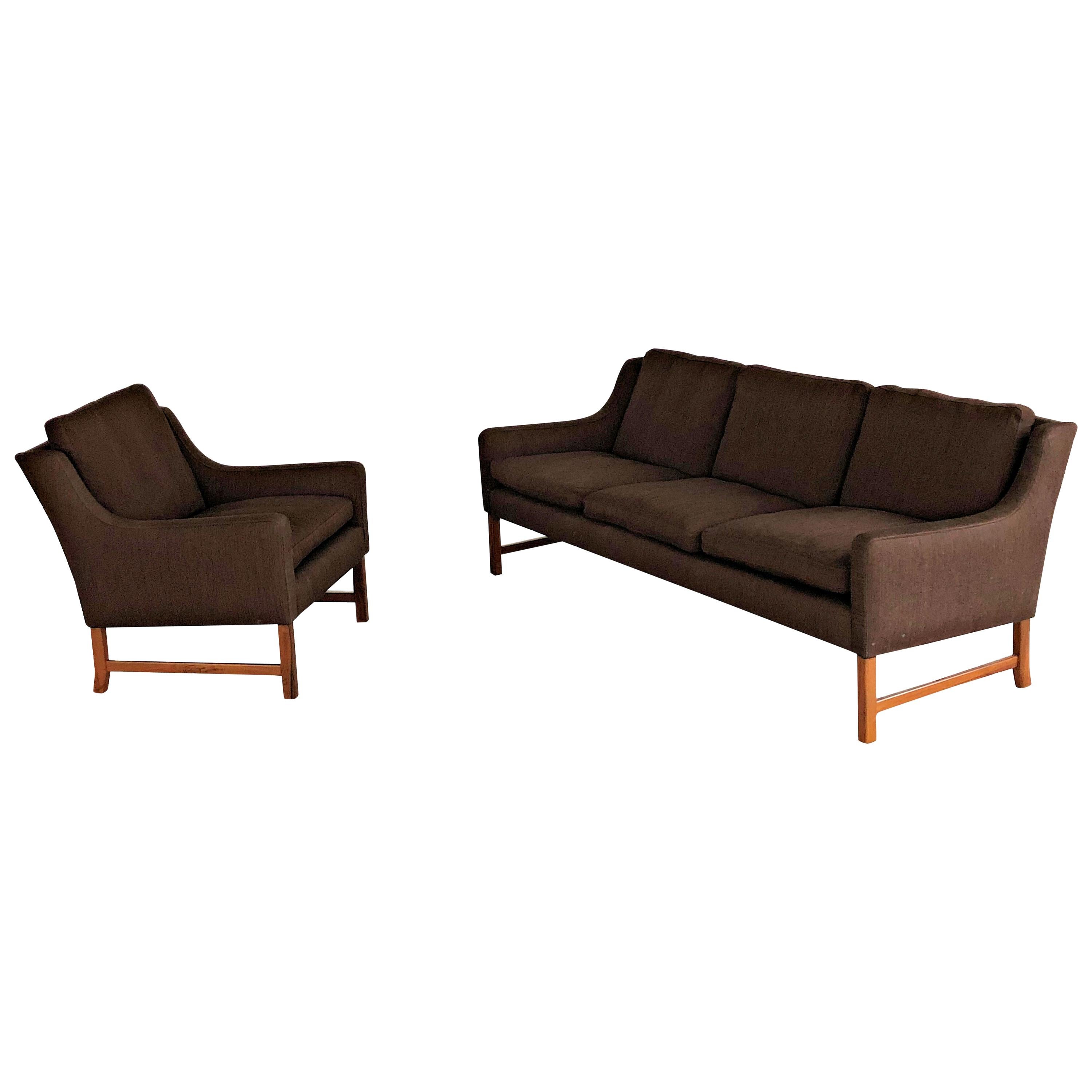 1960s Fredrik Kayser Rosewood Sofa and Lounge Chair by Vatne