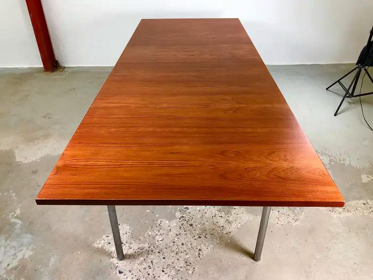 Steel 1960´s Hans Wegner Fully Restored Extension Dining Table in Teak by Andreas Tuck For Sale