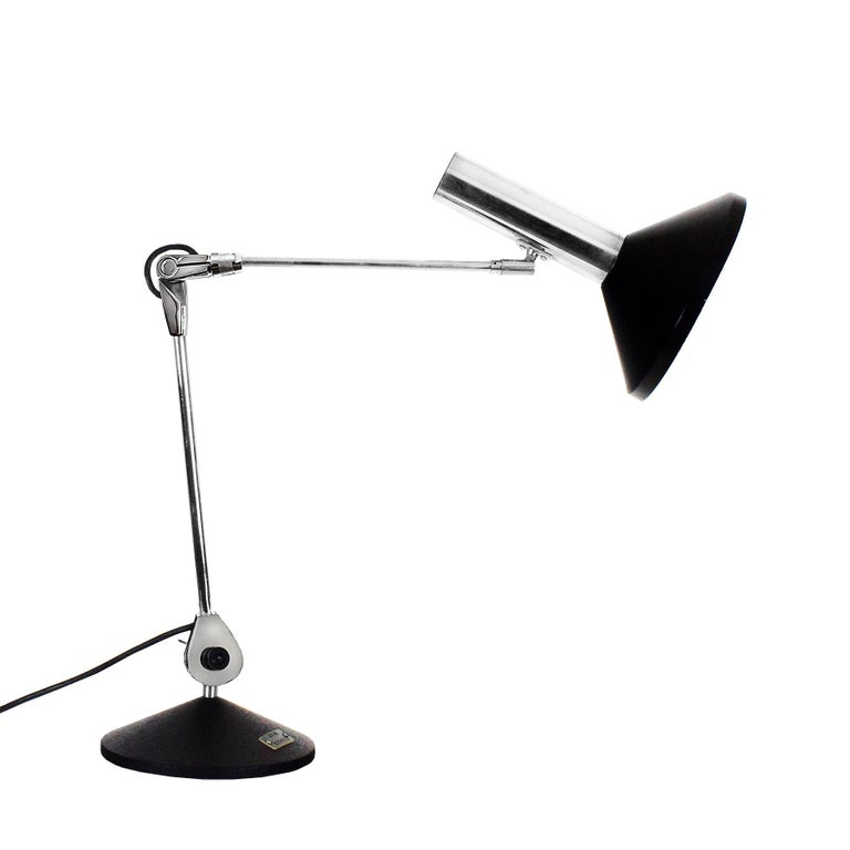 joint lamp table lamp 1960s Desk lamp in black and chrome metal
