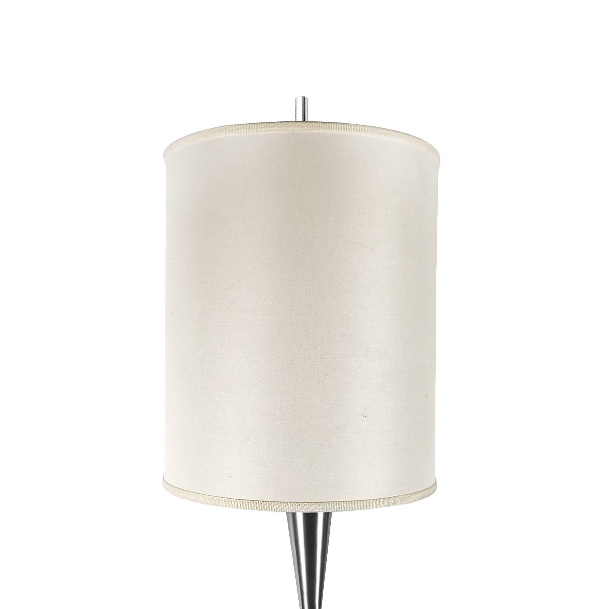 Mid-20th Century Mid-Century Modern Large Stilnovo Table Lamp in Steel, Wood and Fabric - Italy For Sale