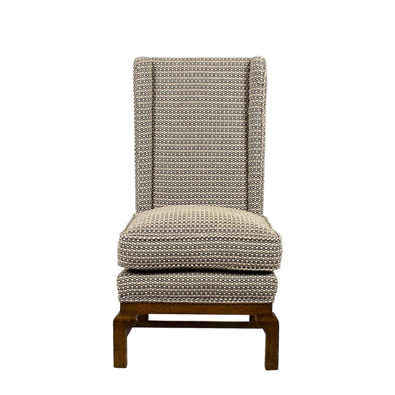 1960s Low Bedroom Chair Oak New Stuffing Pierre Frey S Fabric