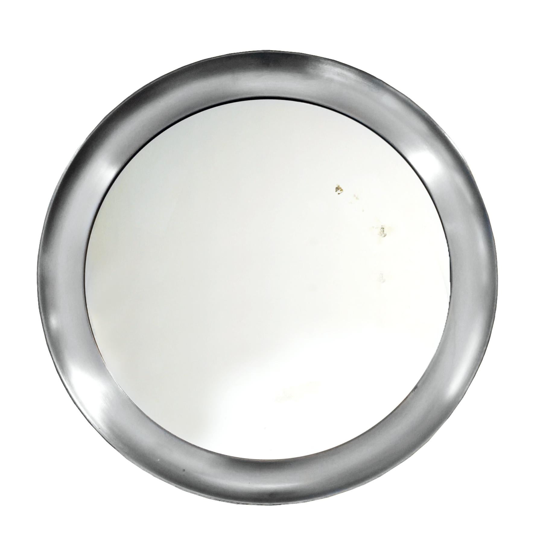 Mid-Century Modern Narciso Mirror By Sergio Mazza, Aluminium Frame - Italy In Good Condition For Sale In Girona, ES