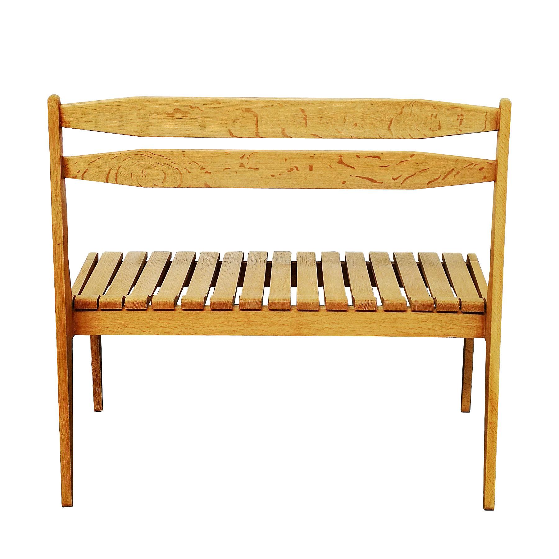 1960s Pair of Benches by Guillerme et Chambron Pour Votre Maison, Oak, France In Good Condition In Girona, ES