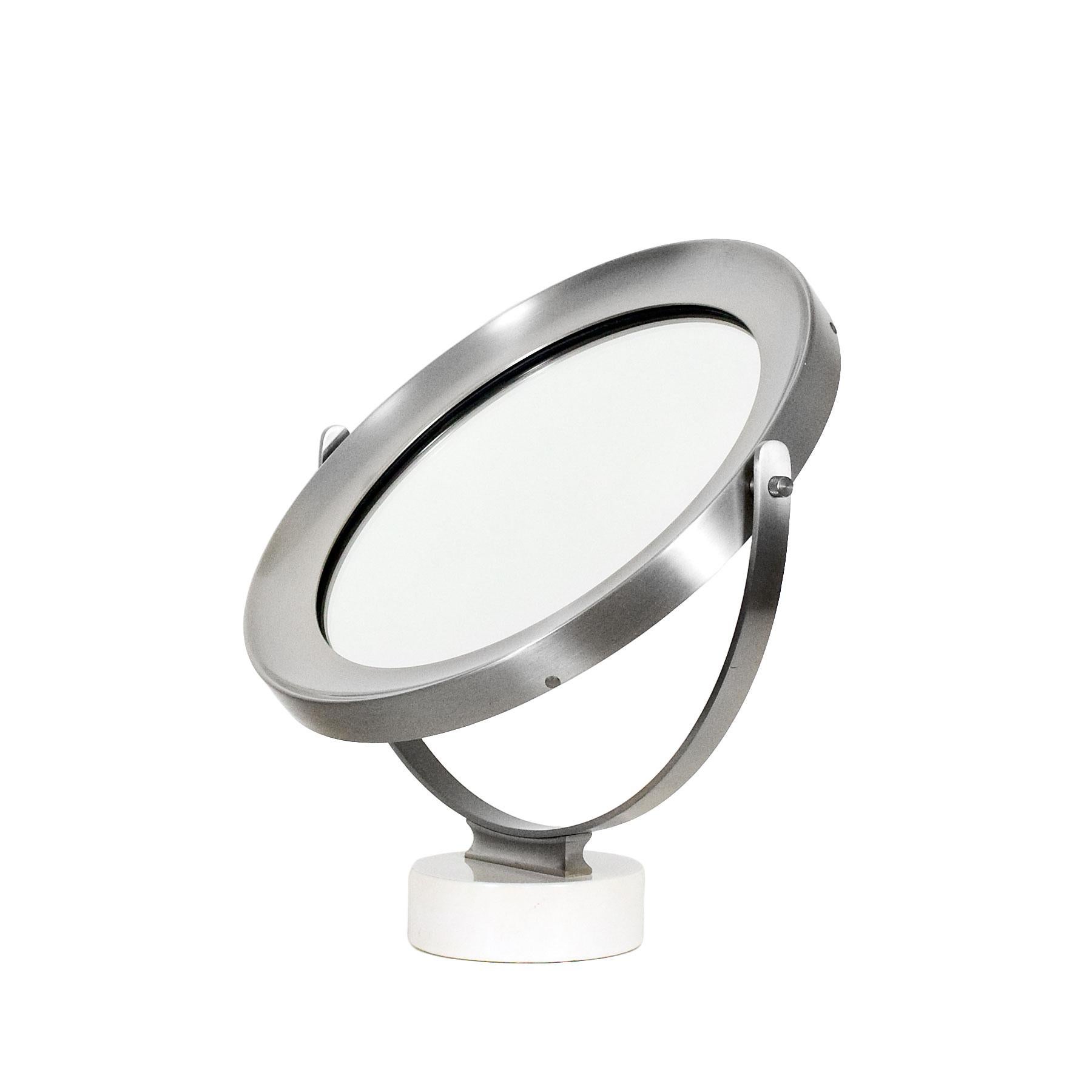 Plated Mid-Century Modern Pivoting Vanity-Table Mirror by Sergio Mazza - Italy For Sale
