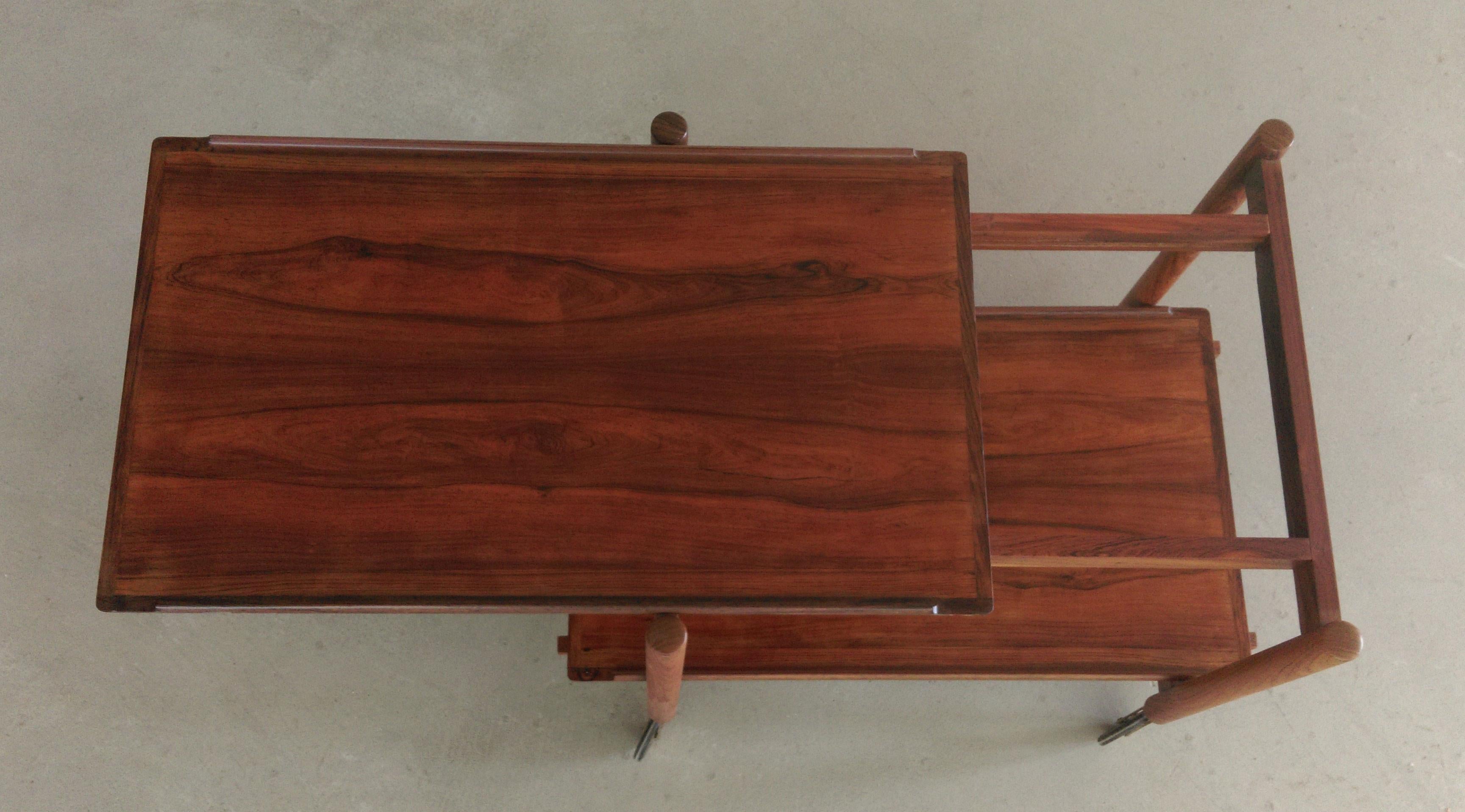 Poul Hundevad Fully Restored Multi Functional Danish Modular Rosewood Bar Table For Sale 1