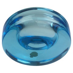 1960´s Prototype Handblown Blue Glass Ashtray, Bowl by Per Lütken for Holmegaard