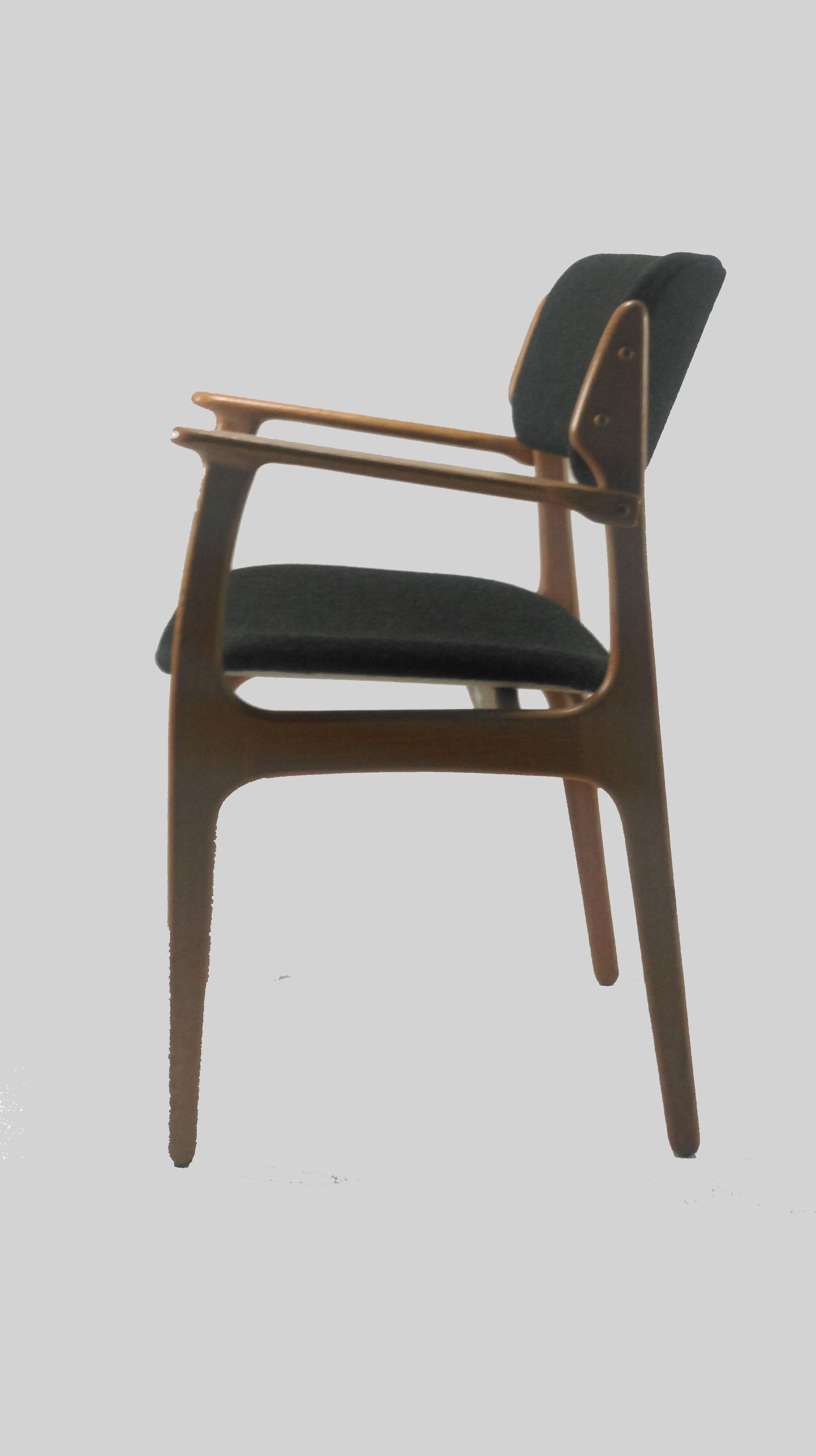 Scandinavian Modern 1960s Refinished Danish Erik Buch Armchair in Oak, Inc. Reupholstery For Sale