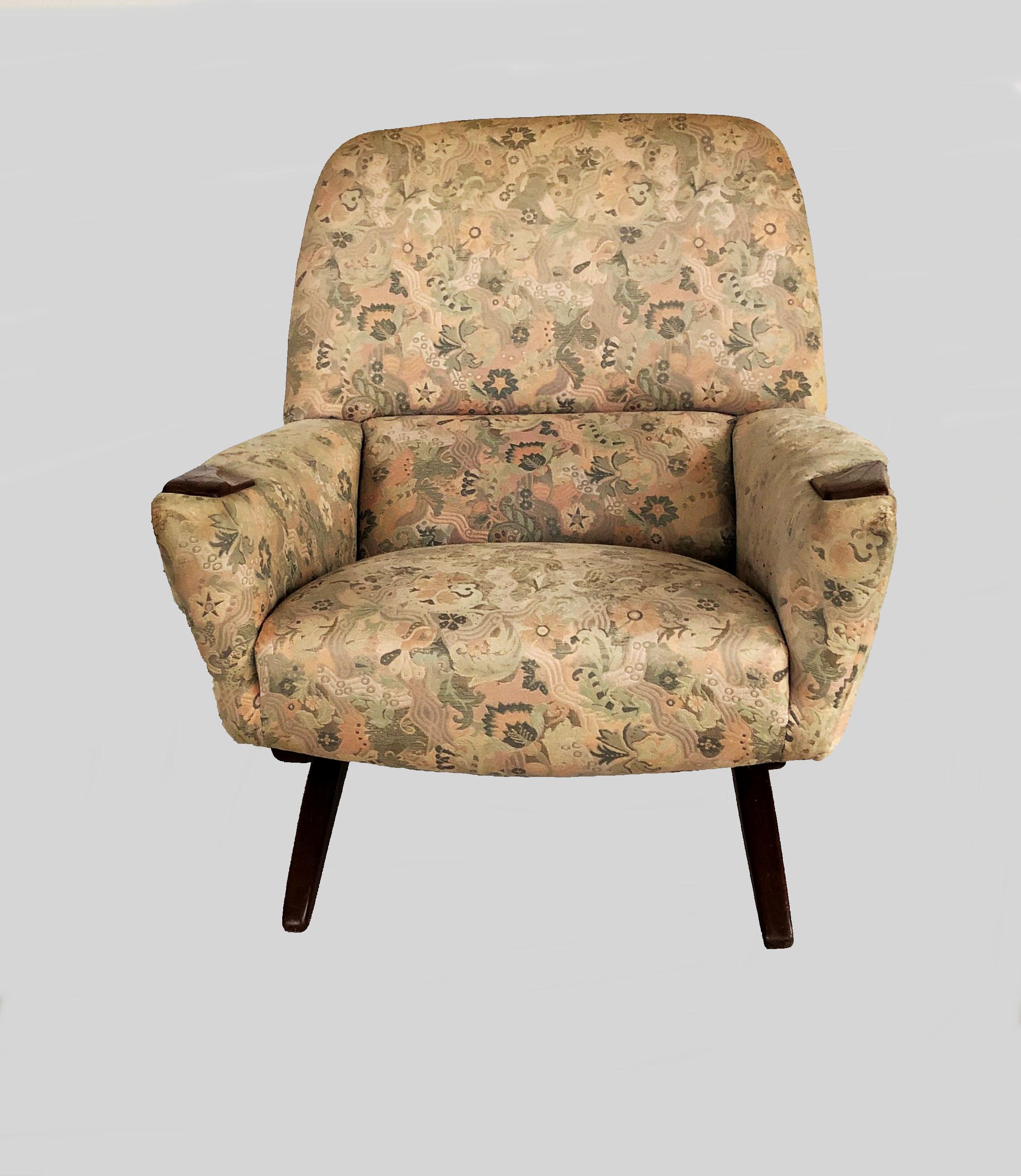 Mid-20th Century 1960s Refinished Teak Lounge Set by Leif Hansen for Kronen, Custom Upholstery For Sale
