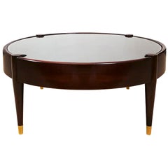 Mid-Century Modern Coffee Table by Jordi Vilanova in Walnut, Leather - Barcelona