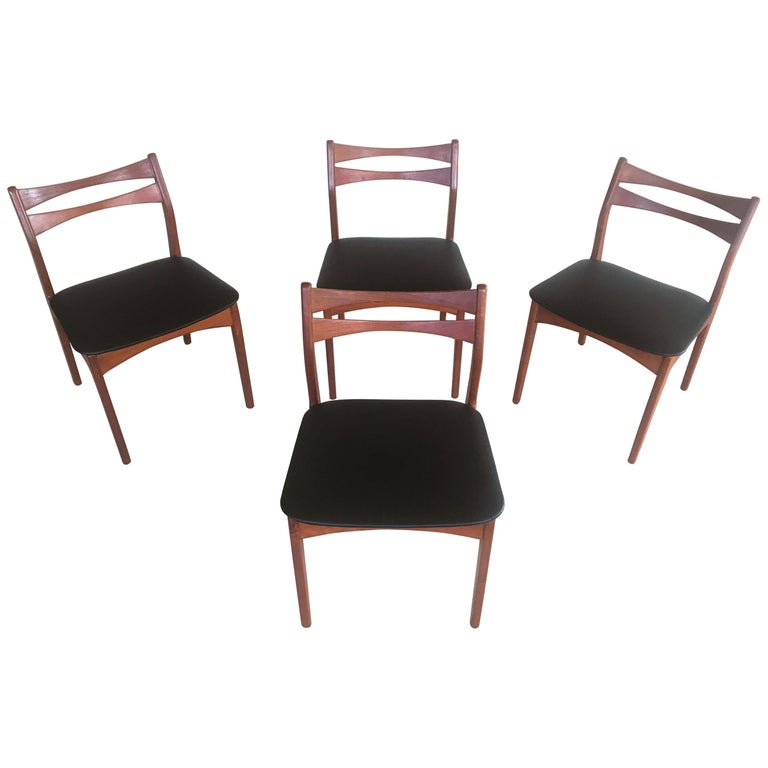 Danish Teak Dining Chairs Reupholstered, Leather For Reupholstering Dining Chairs
