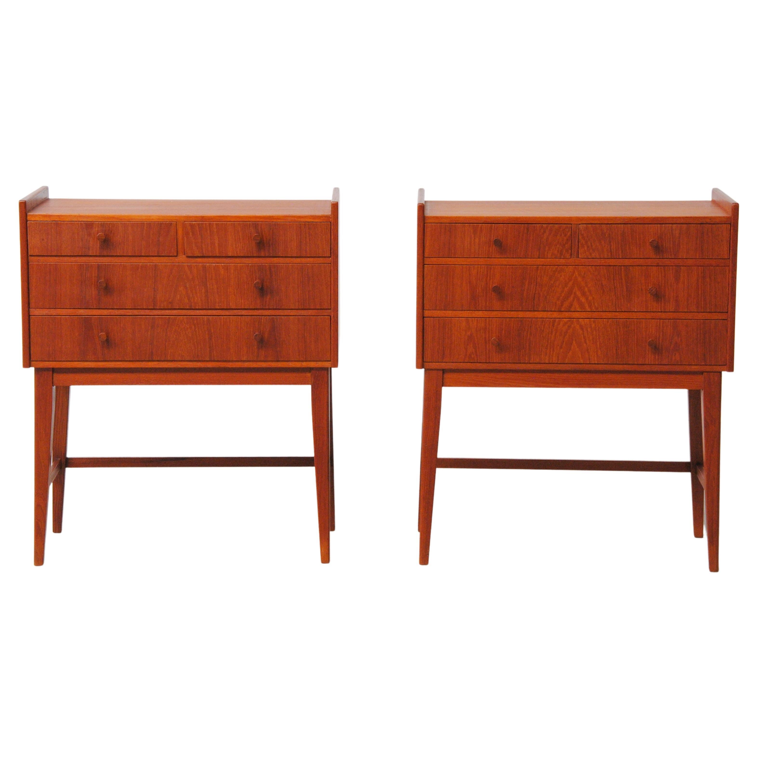 1960s Set of Two Small Restored Danish Teak Dressers