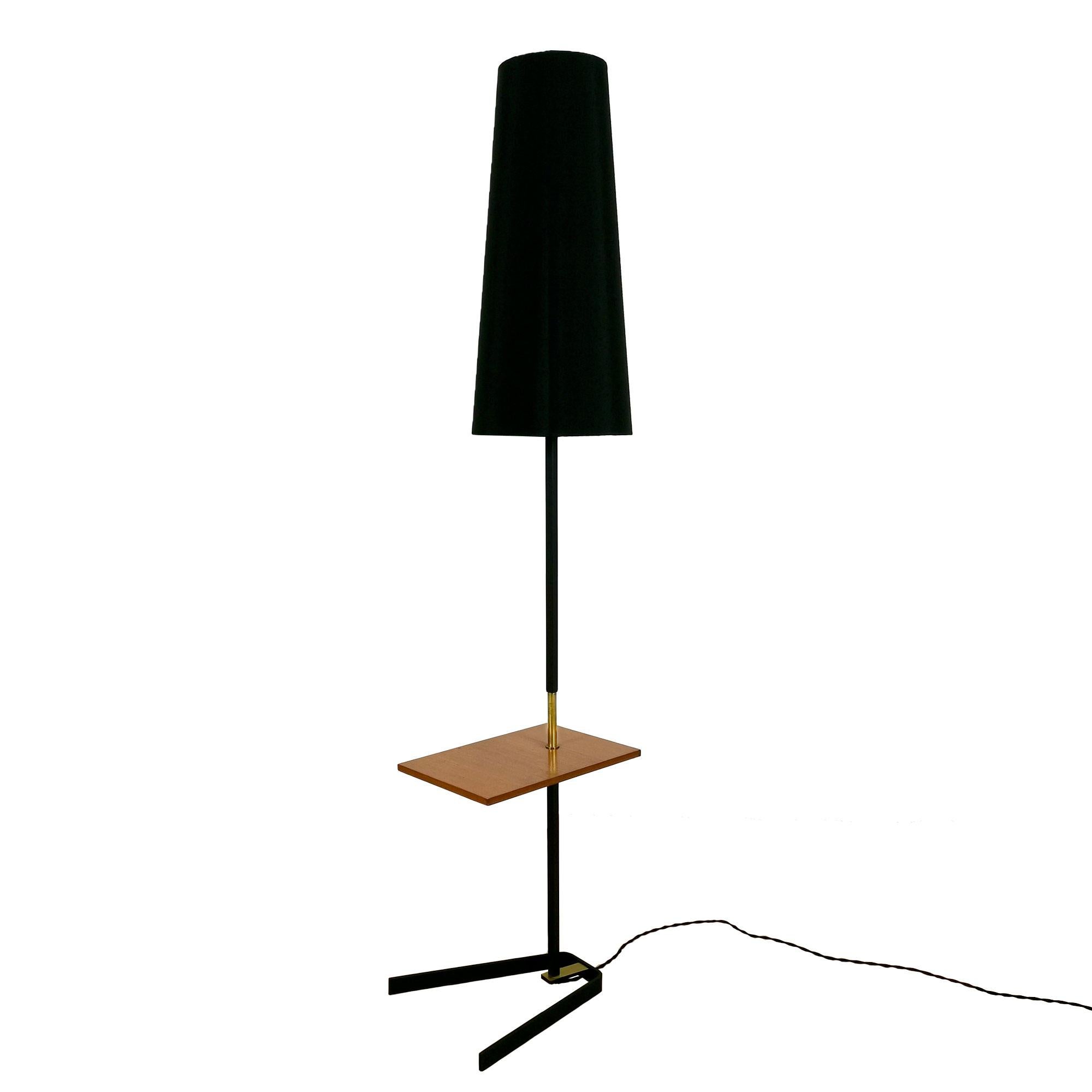 mid century floor lamp with shelf