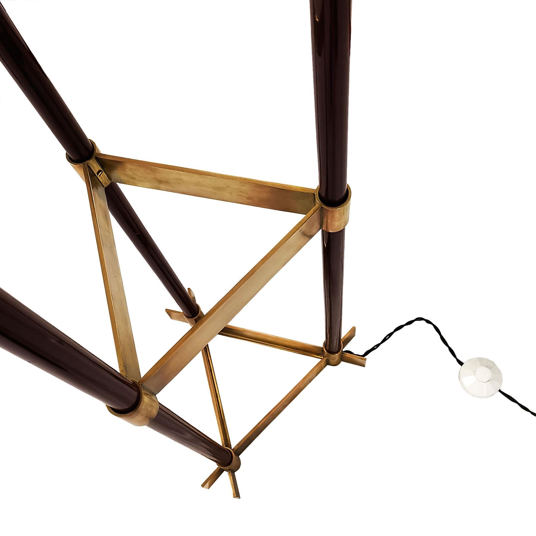 Mid-Century Modern Standing Lamp by Jordi Vilanova in Walnut and Brass-Barcelona In Good Condition In Girona, ES