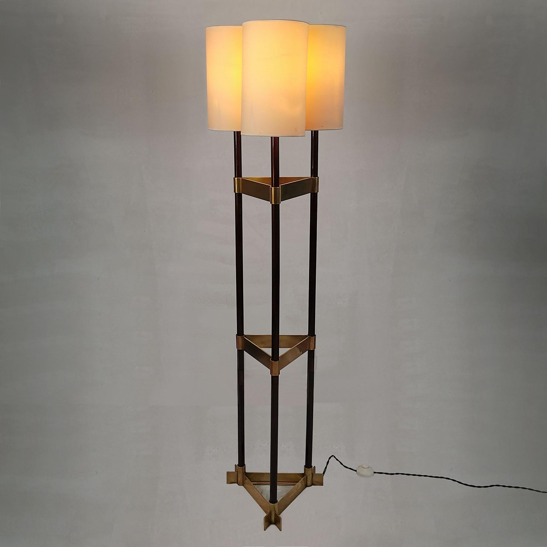 Mid-Century Modern Standing Lamp by Jordi Vilanova in Walnut and Brass-Barcelona 2