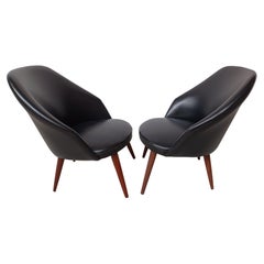 1960er Jahre Zwei vollständig restaurierte, anpassbare Ejvind Johansson Lounge Chairs