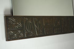 1960 Santambrogio De Berti Espejo de pared de cobre de diseño moderno italiano de mediados de siglo