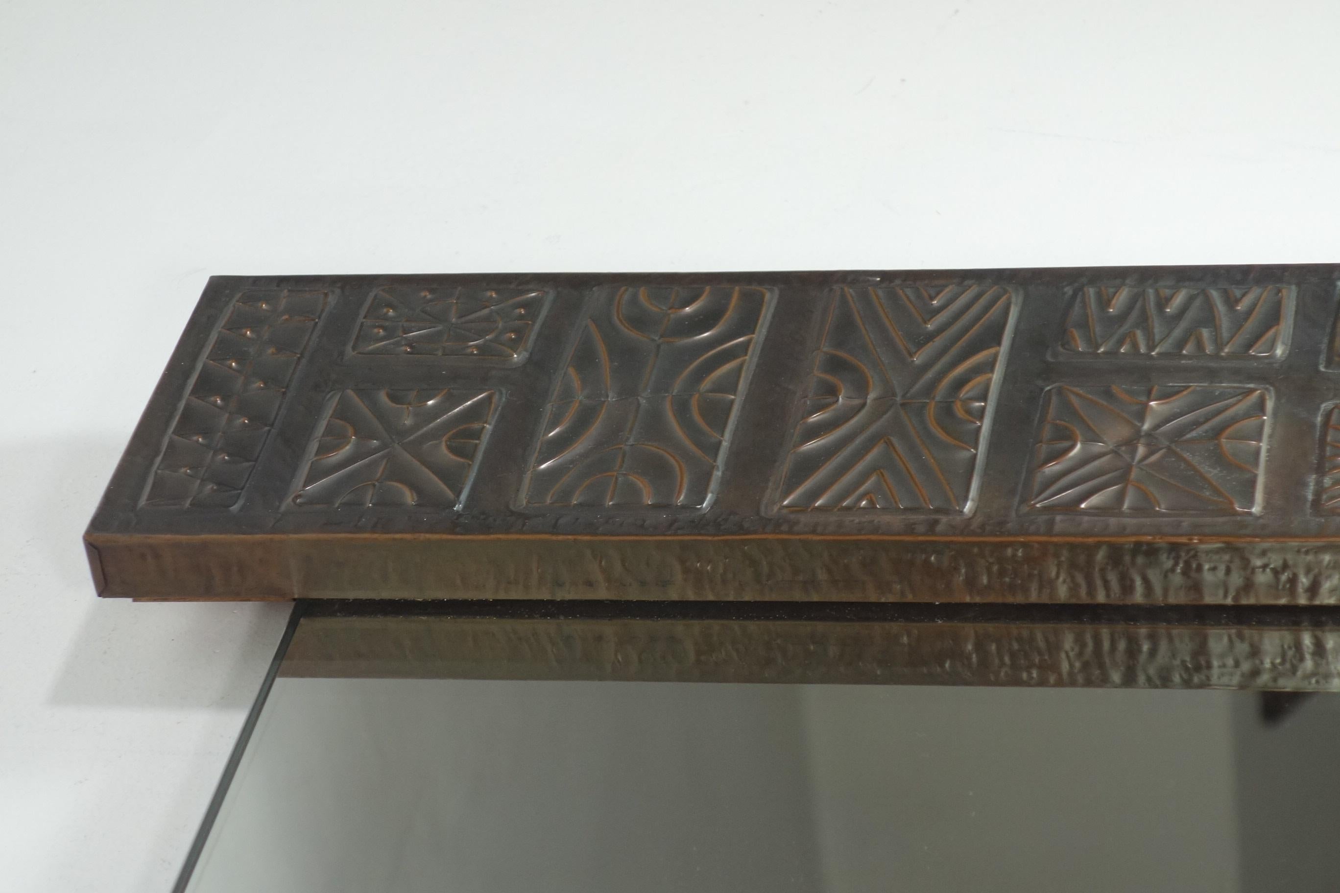 1960 Santambrogio & De Berti Specchio da parete in rame di design italiano del Mid Century Modern in vendita 1