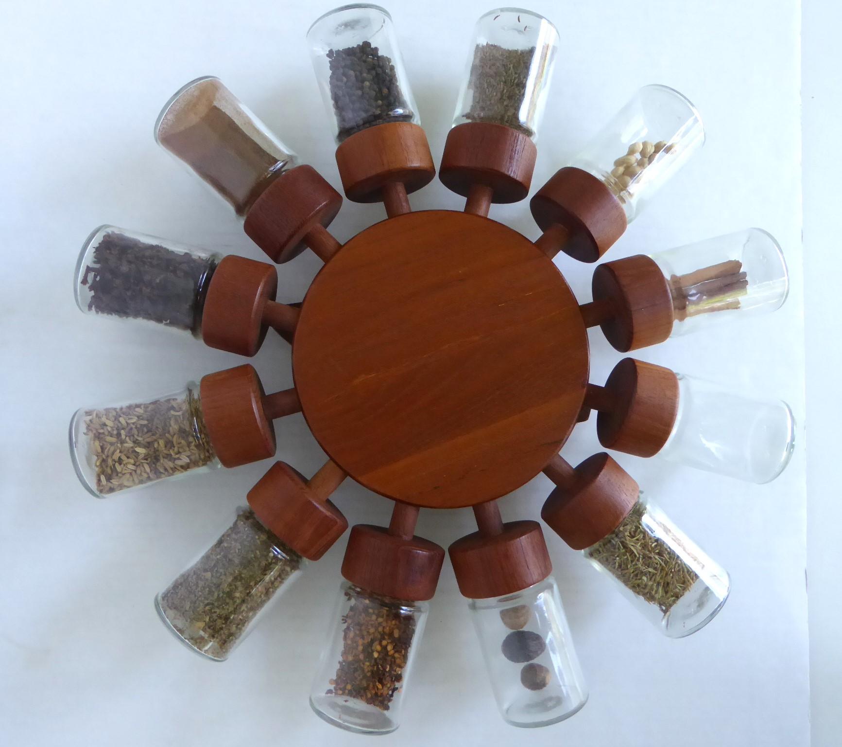 1960 Scandinavian Teak Mid Century Modern Rotating Spice Rack by ...