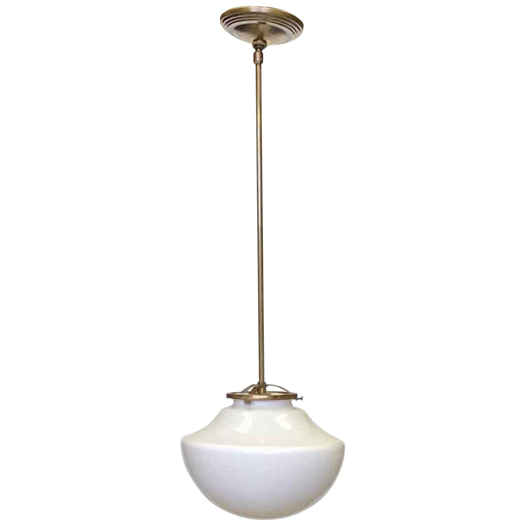 School House 9 in. Globe Brass Fitter Pendant Light Qty Available For Sale