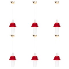 1960 Series of 6 Murano pendant lights