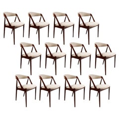 Ensemble de 12 chaises scandinaves en teck, 1960