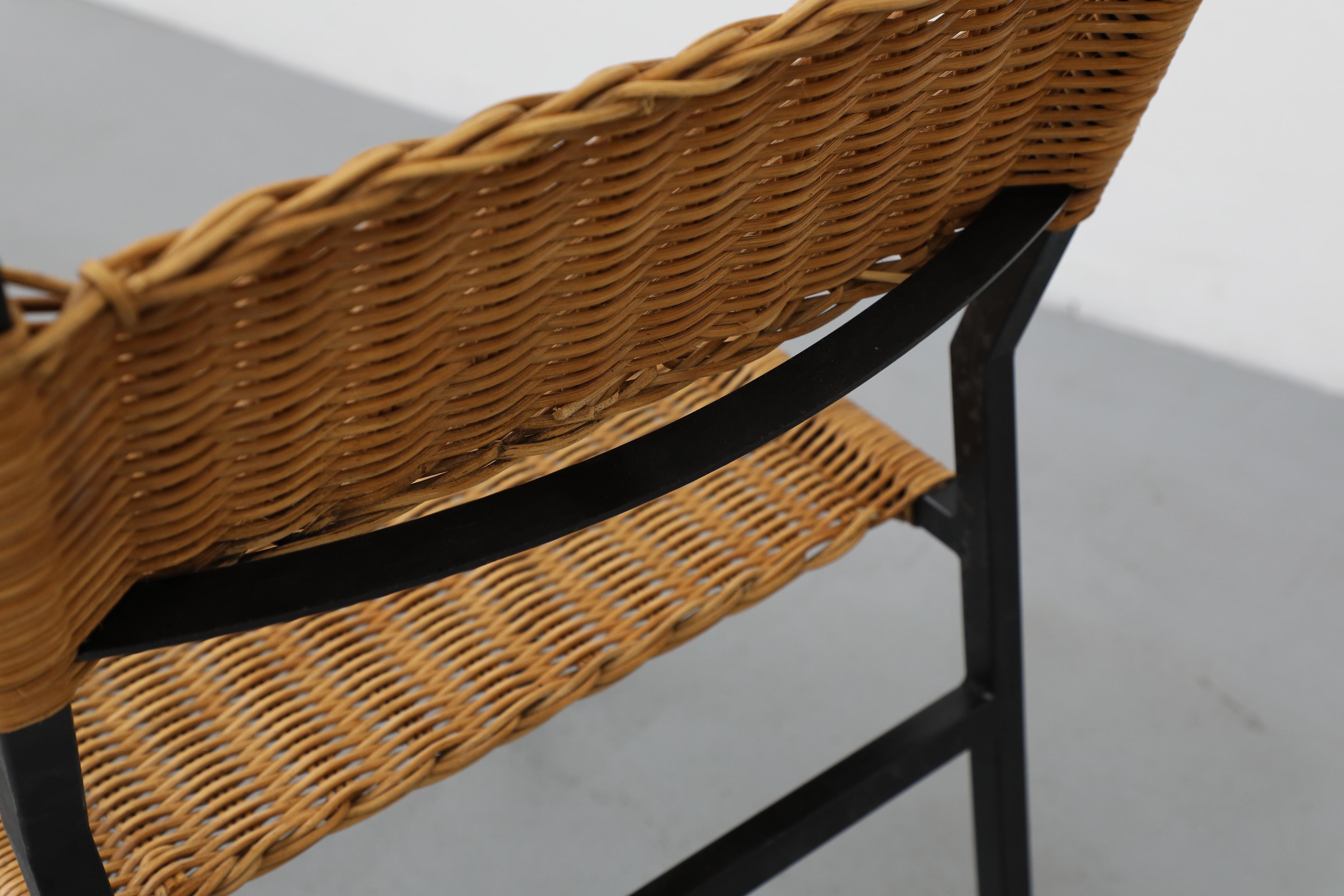 Set di quattro sedie da pranzo in rattan 