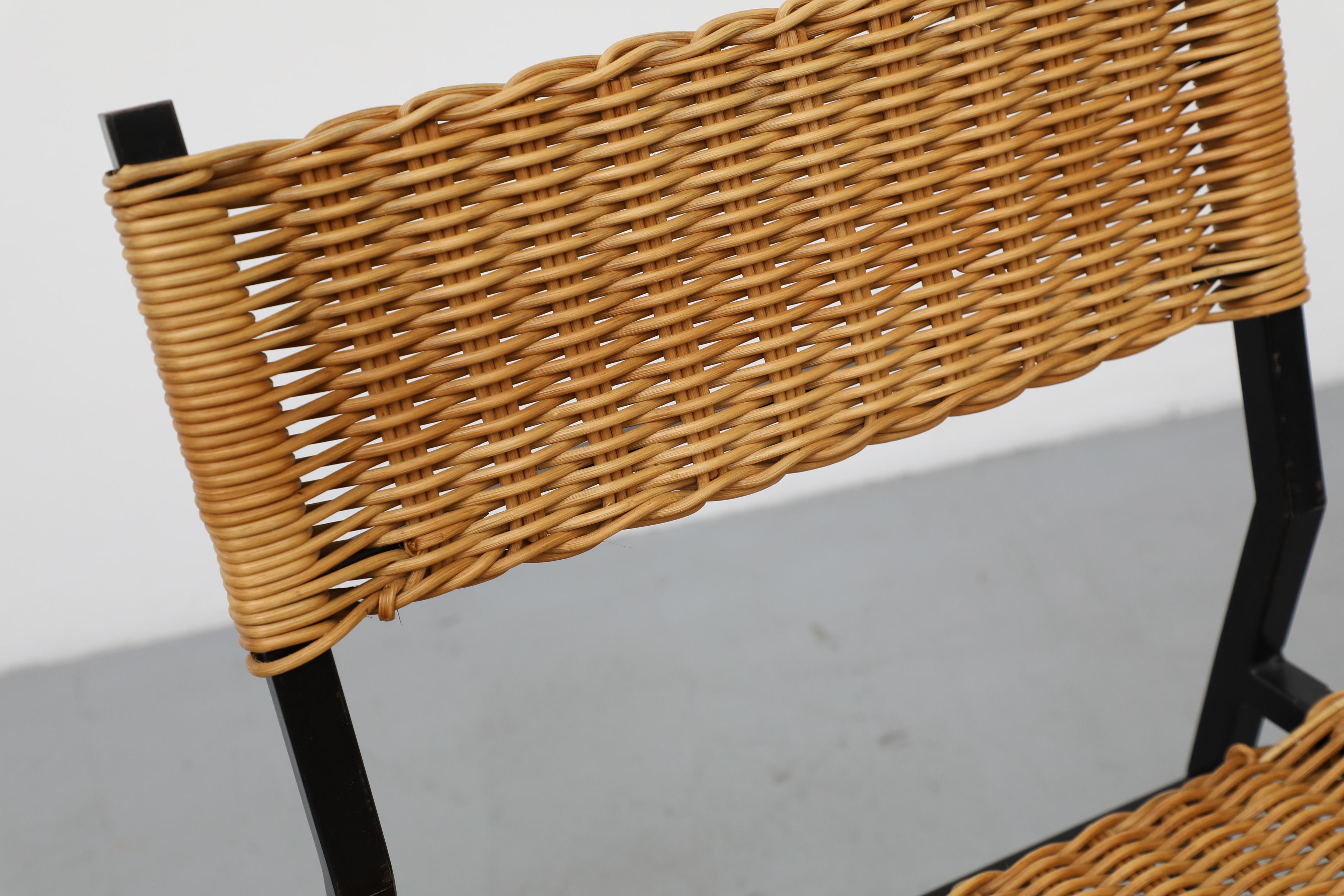 Set di quattro sedie da pranzo in rattan 