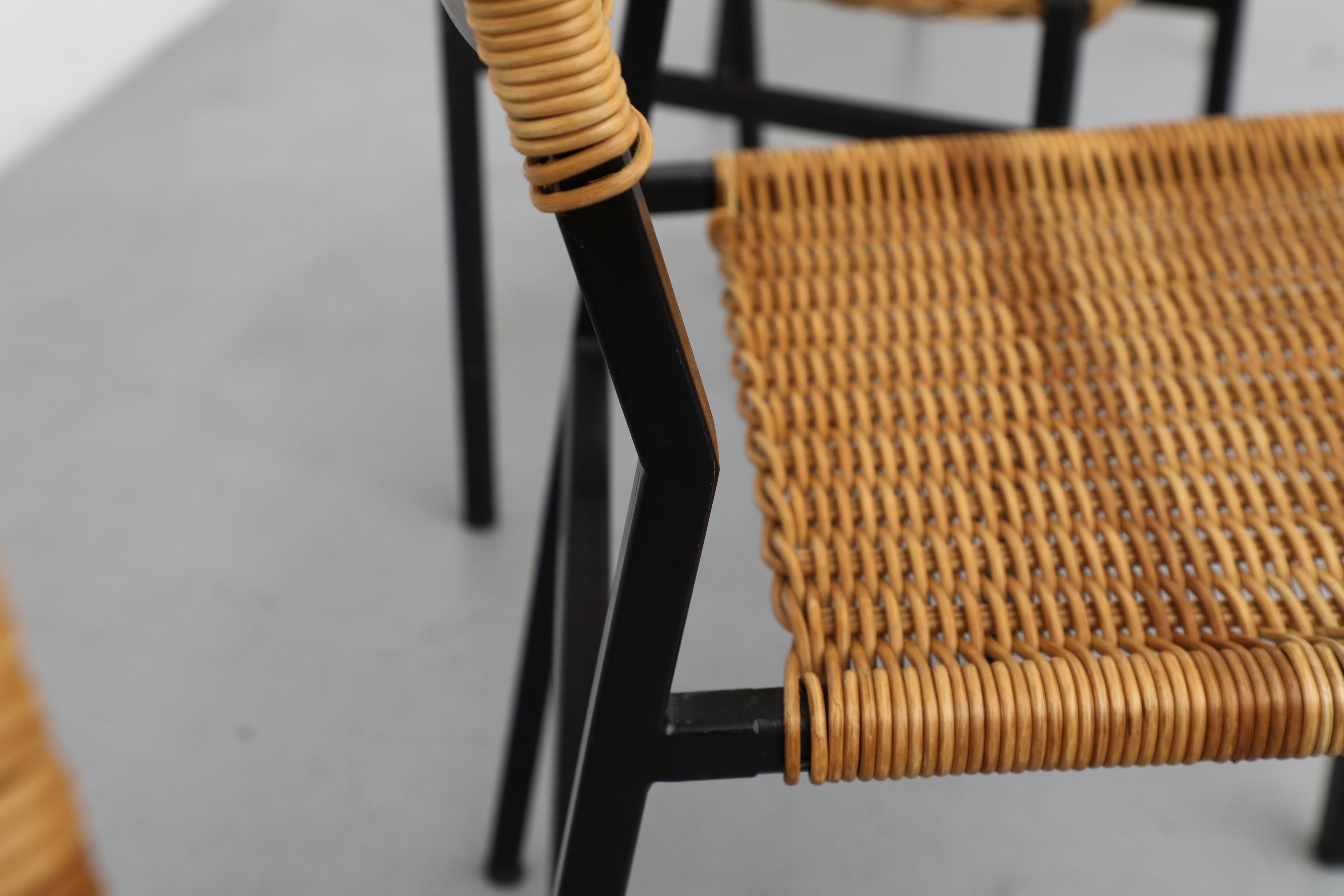 Set di quattro sedie da pranzo in rattan 