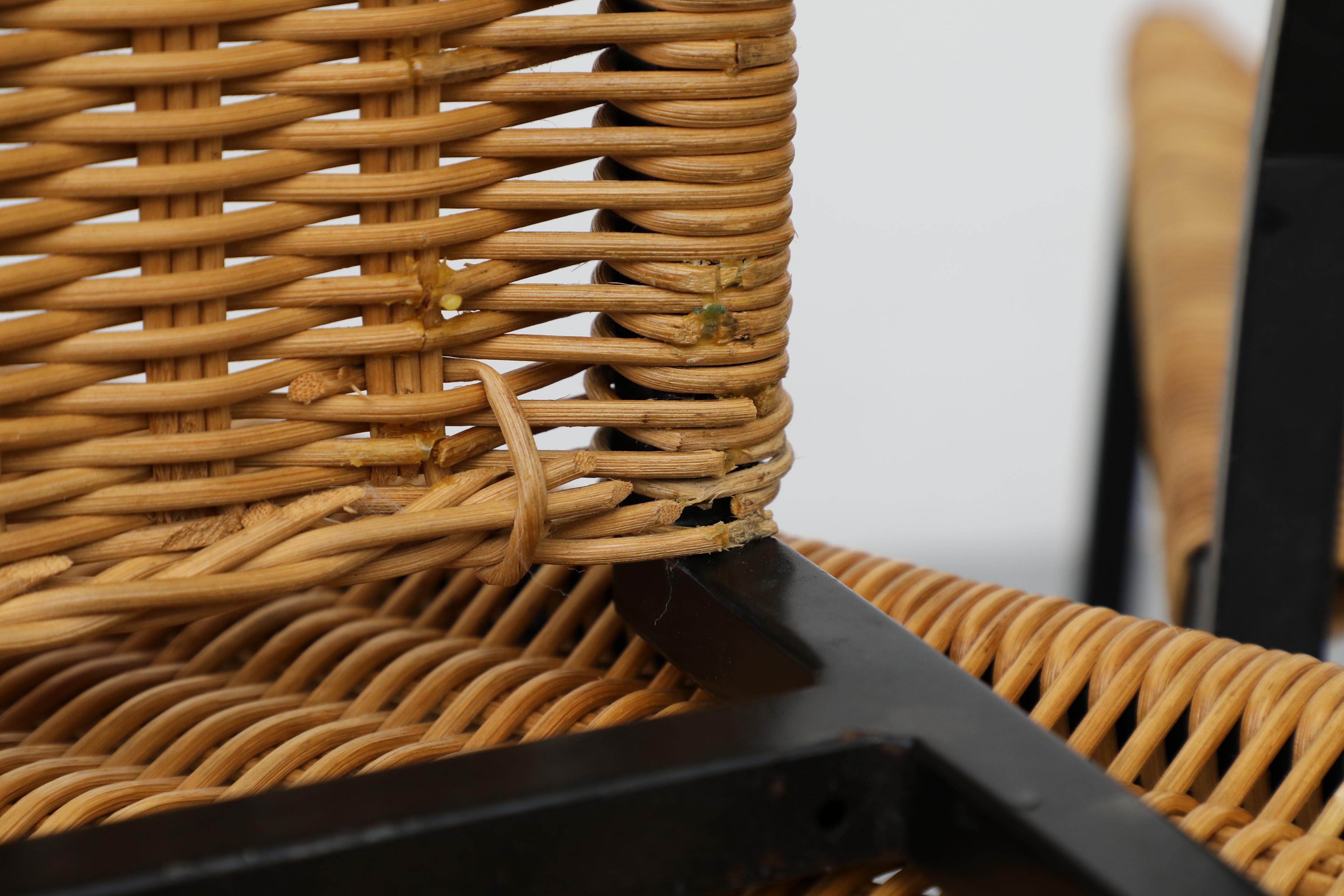 Set di quattro sedie da pranzo in rattan 