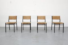 1960 Juego de cuatro sillas de comedor de ratán "Se 05" de Martin Visser para 't Spectrum