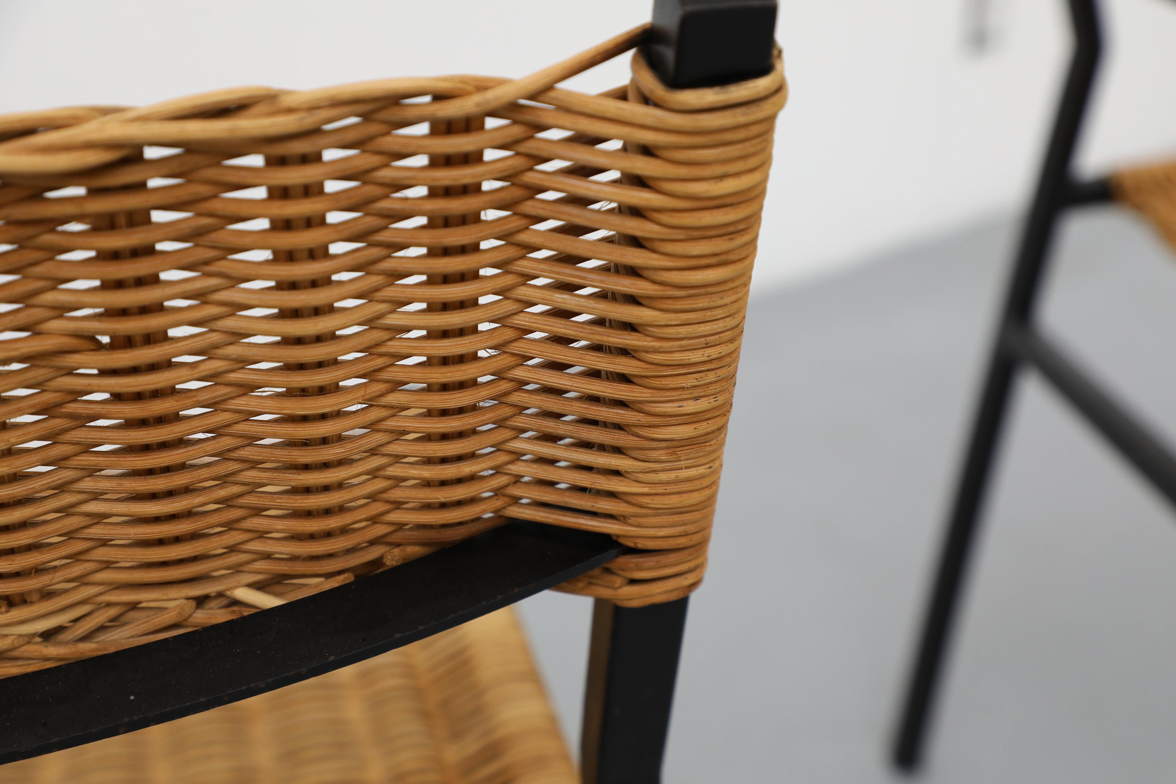 Set di quattro sedie da pranzo in rattan 