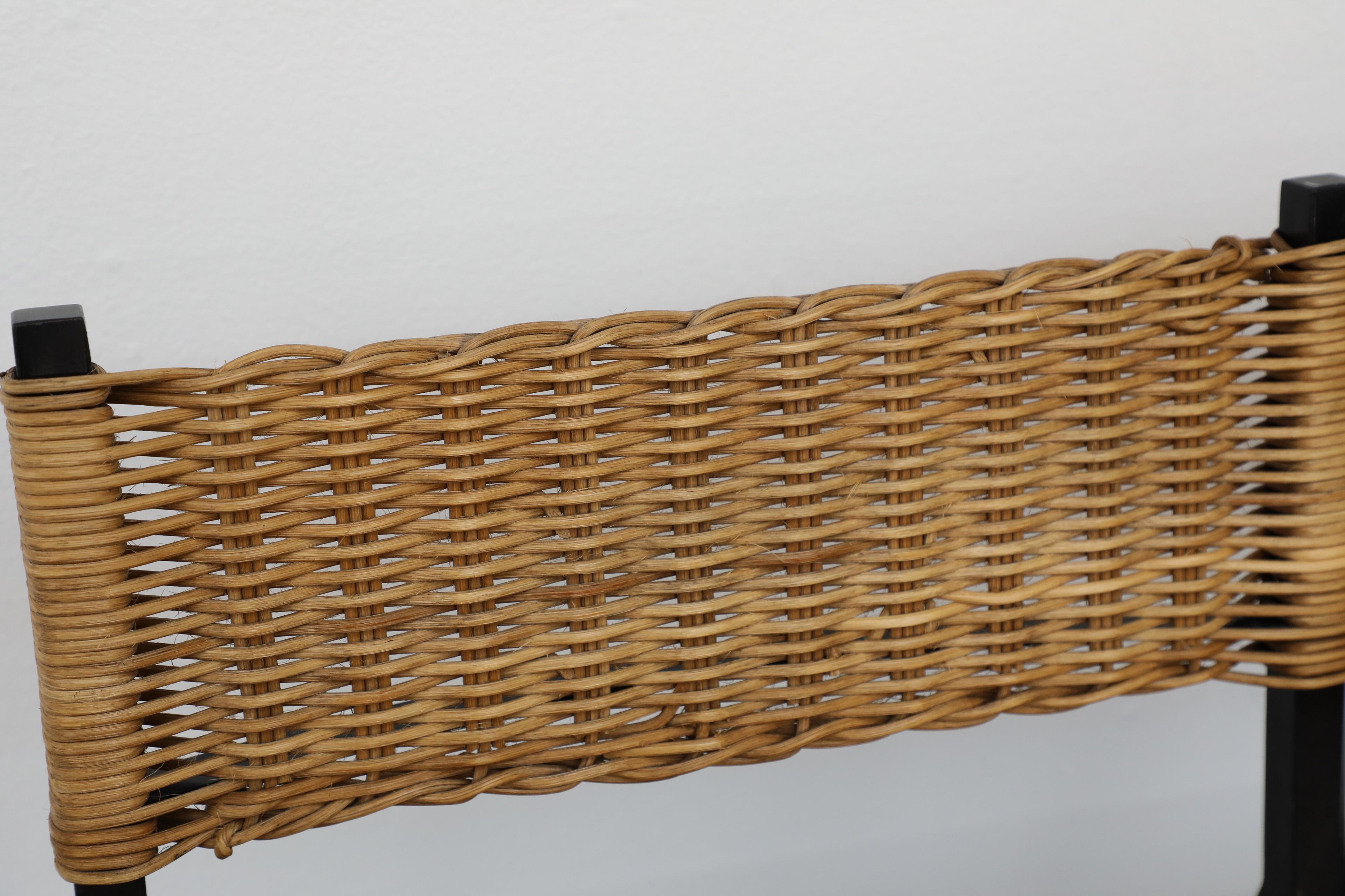 Set di sei sedie da pranzo in rattan 