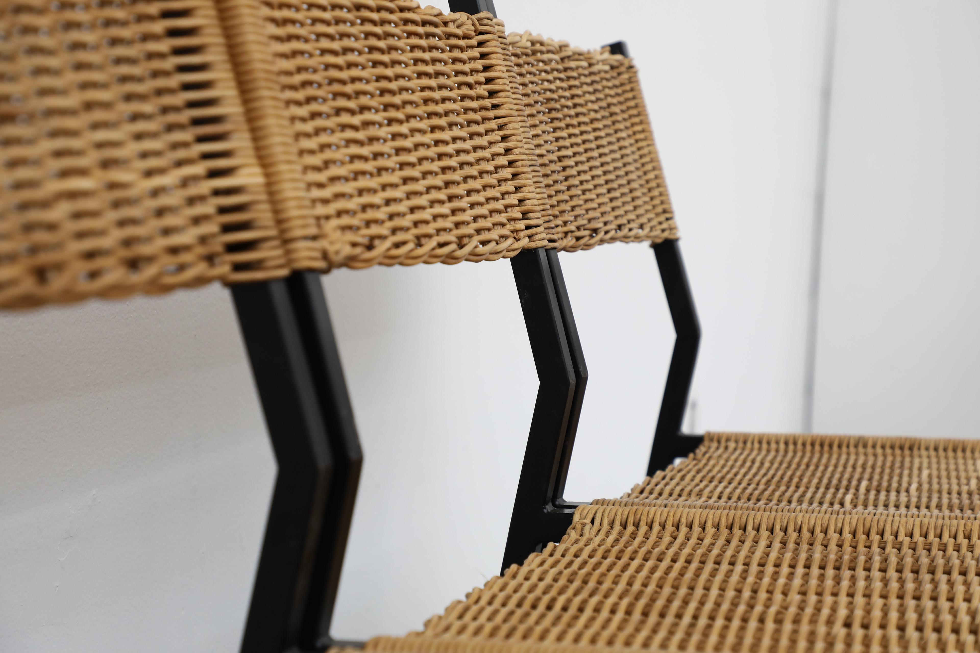 Set di sei sedie da pranzo in rattan 