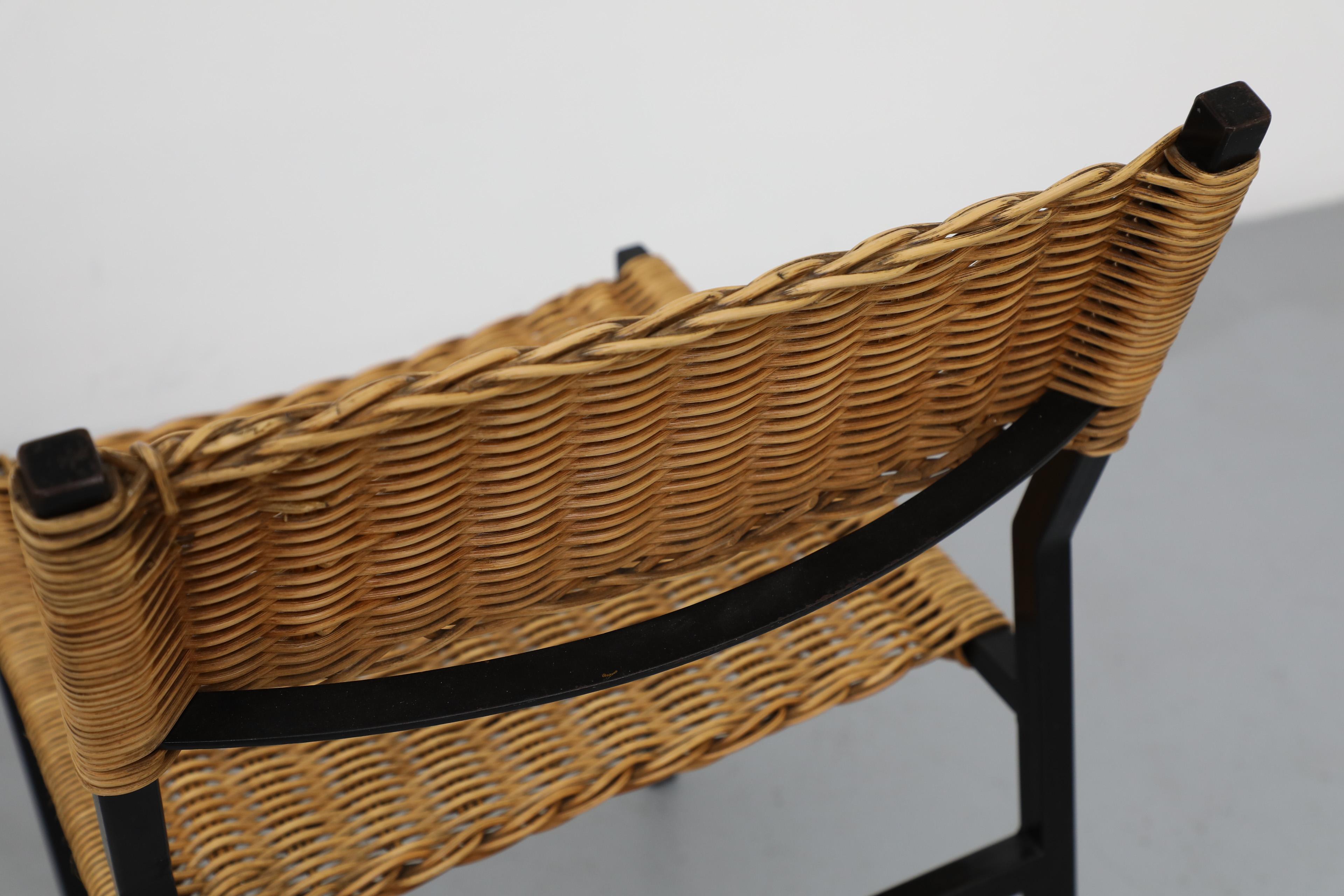 Set di sei sedie da pranzo in rattan 