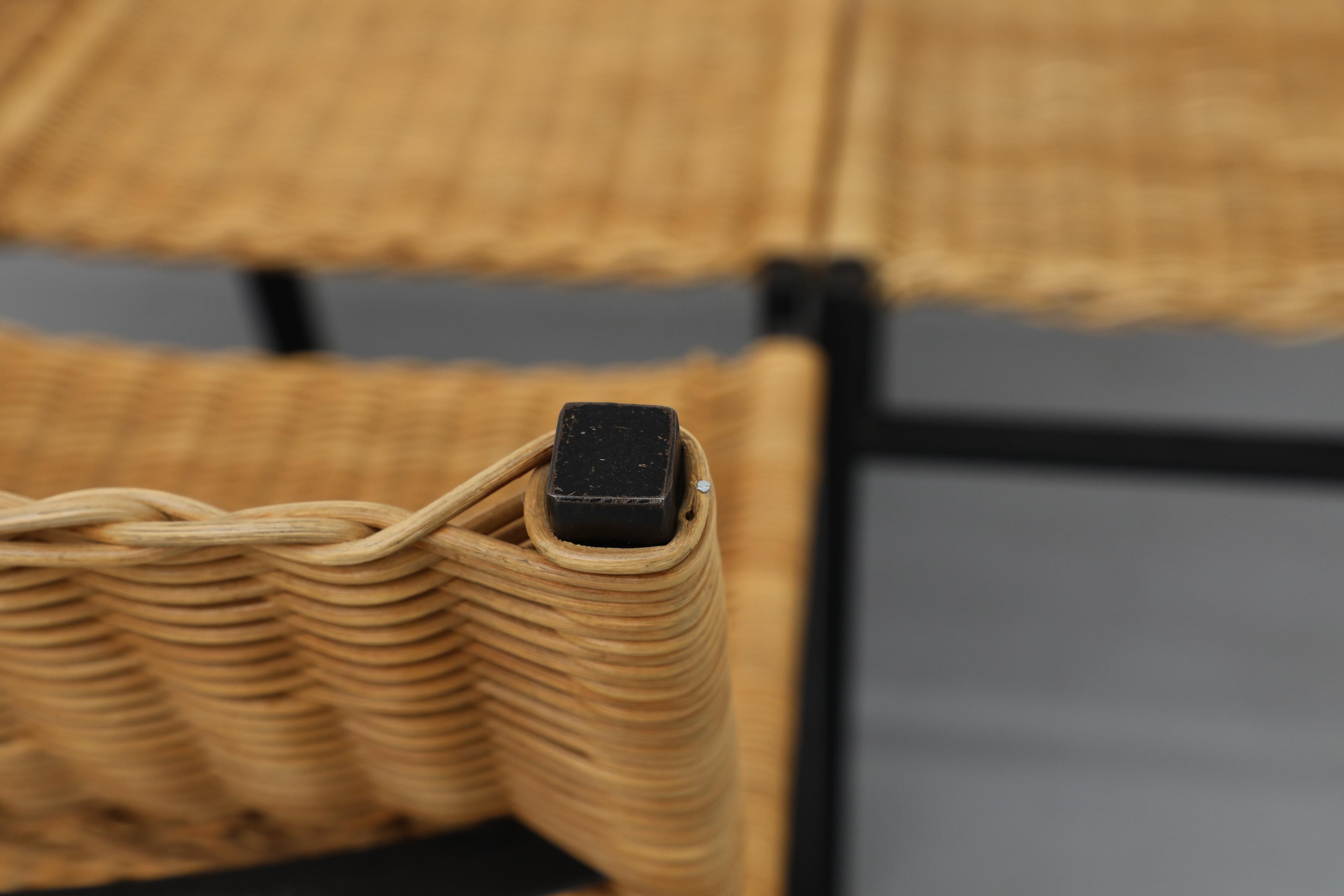 Set di sei sedie da pranzo in rattan 