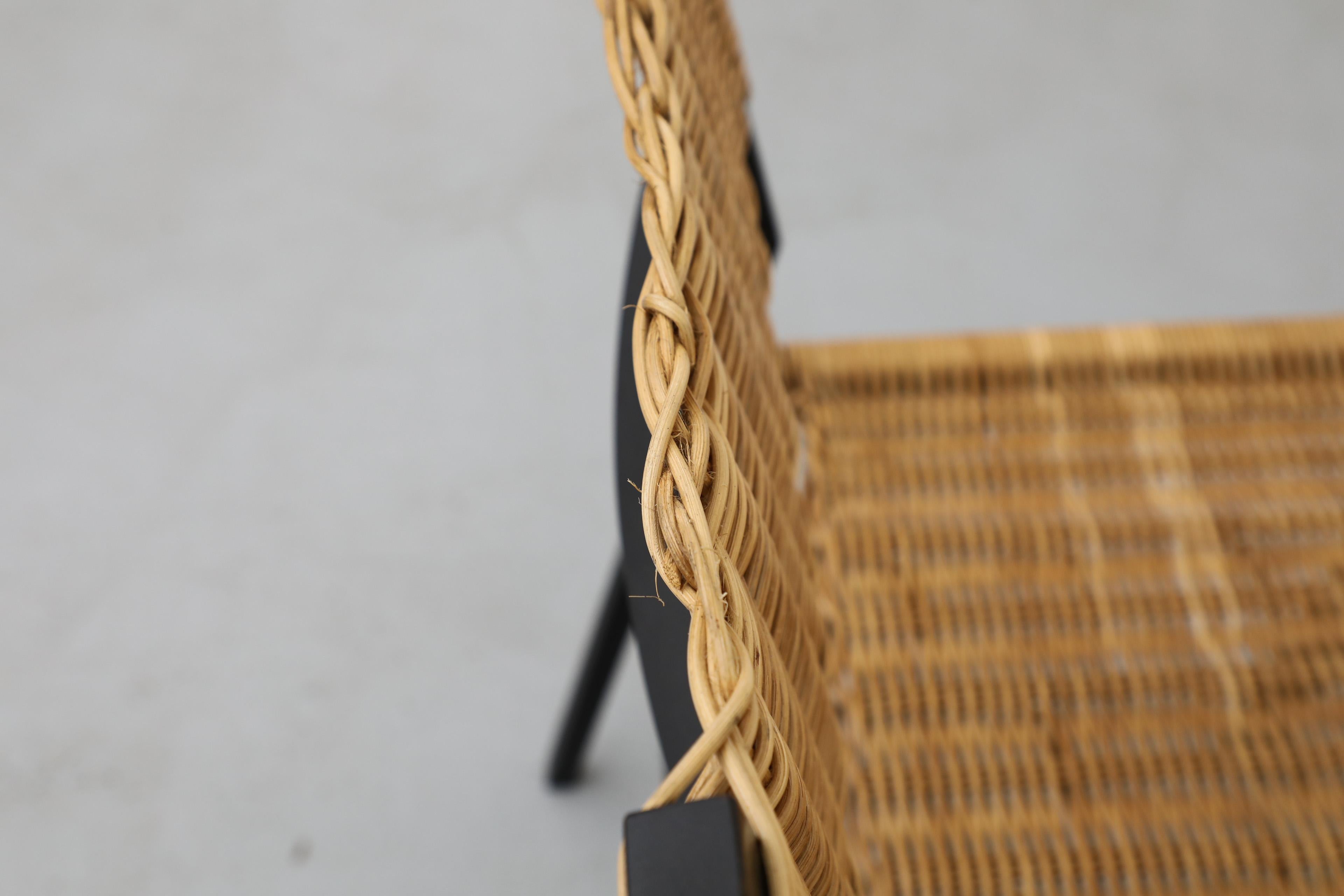 Set di sei sedie da pranzo in rattan 