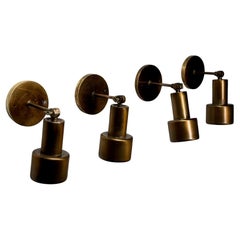 1960 set of four brass MCM articulating sconce lights