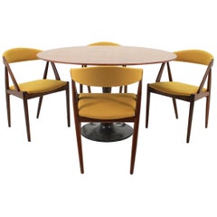 1960 Set of Four Kai Kristiansen Model 31 Chairs and Round Teak Table