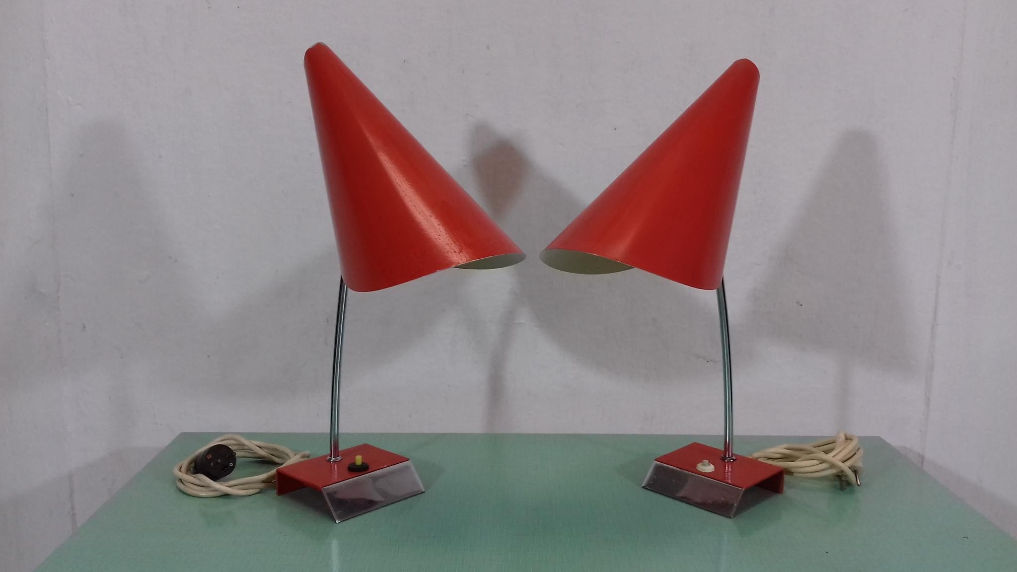 Mid-Century Modern 1960 Set of Table Lamps by Hůrka, Czechoslovakia For Sale