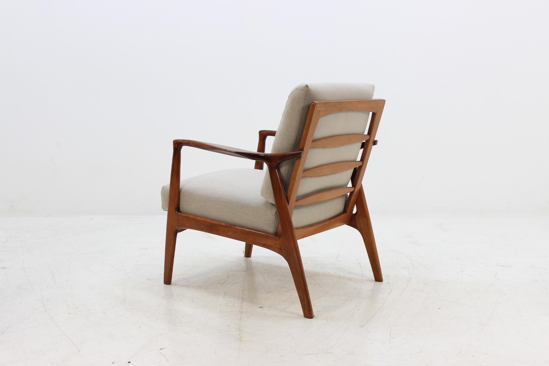 1960 Set of Two Danish Beech Armchairs and Stool 5