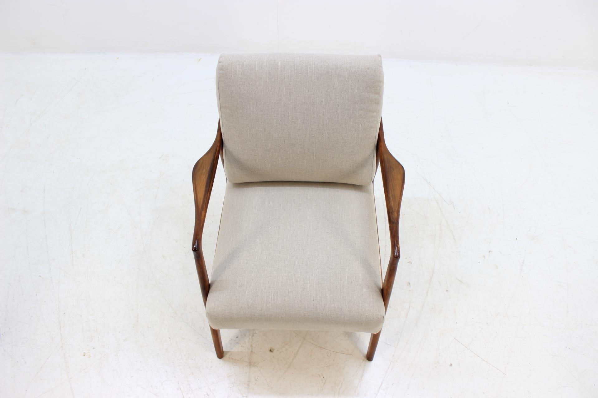 1960 Set of Two Danish Beech Armchairs and Stool 6