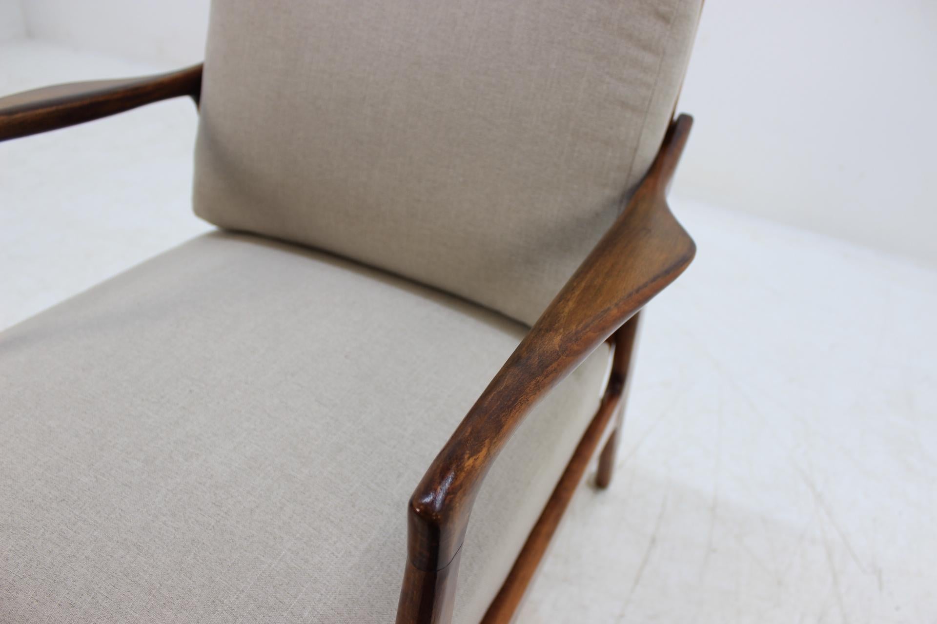 1960 Set of Two Danish Beech Armchairs and Stool 8