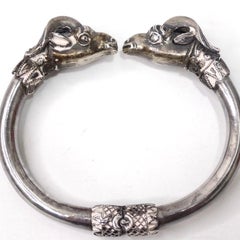 1960 Silver Doublehead Ram Cuff Bracelet