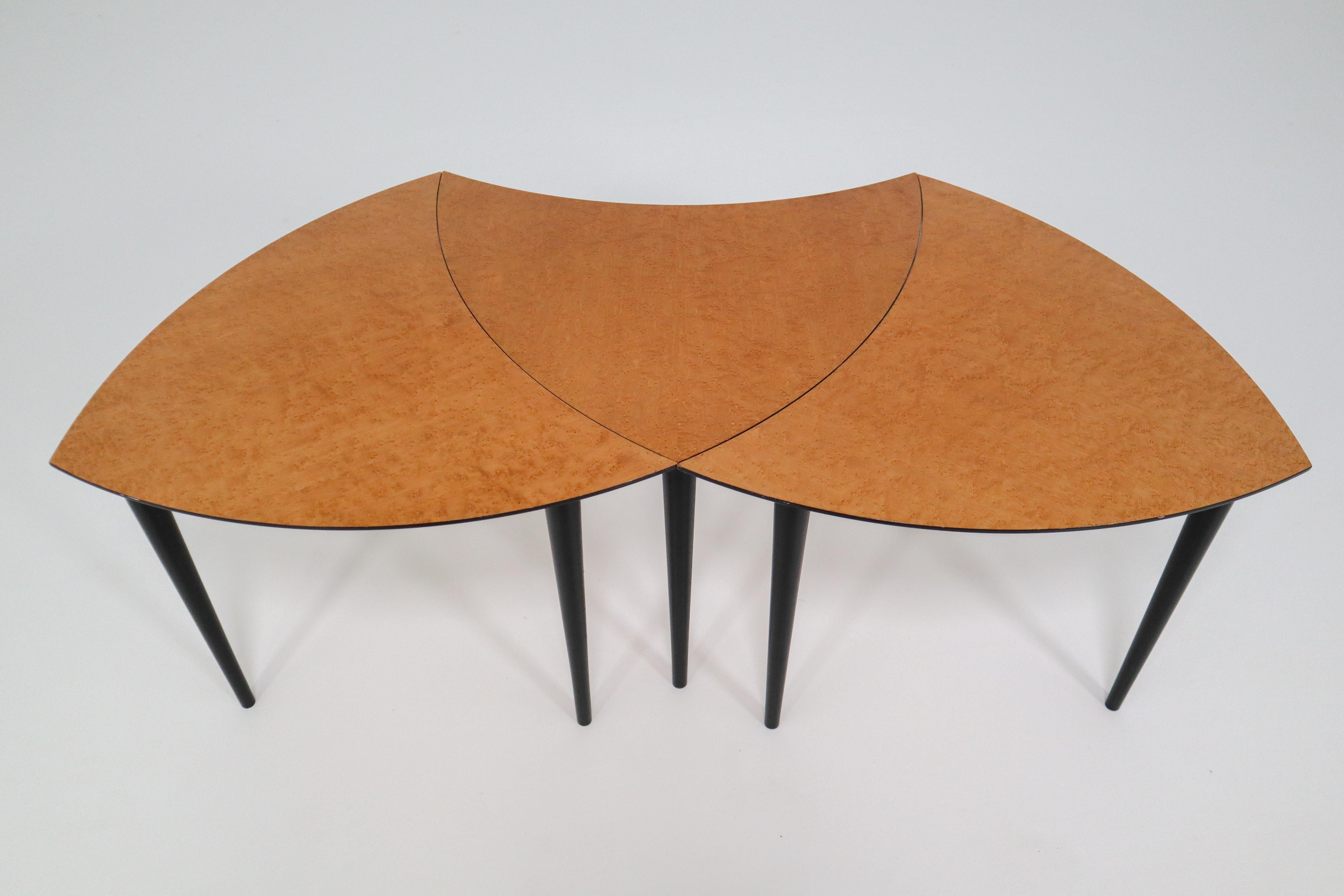 1960 Small Italian Triangle-Shaped Coffee Tables In Good Condition In Almelo, NL