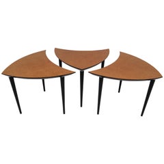 1960 Small Italian Triangle-Shaped Coffee Tables
